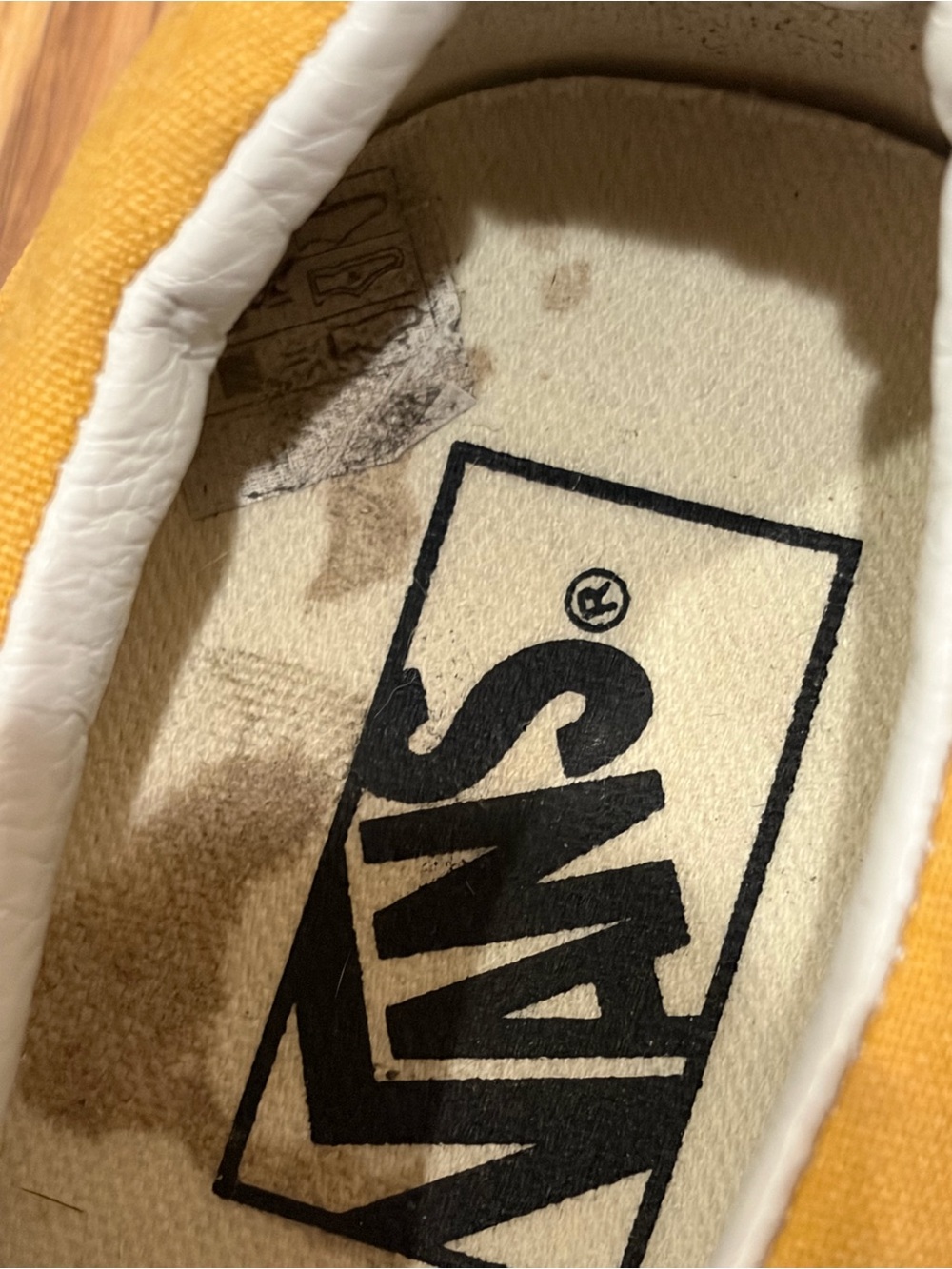 Vans Mustard Yellow Checkerboard Classic Slip-On Shoes - Picture 7 of 10